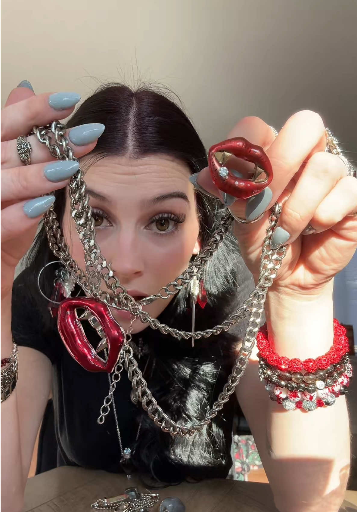 BEST MYSTERY JEWLERY JAR EVER!!! ❤️🖤😍 literally kept almost EVERYTHING! @The Vintage Muggle / Roxanna this was amazing thank you!!!!! #mysteryjewlerygirl #supportsmallbusiness #handmadejewelry #jewleryoftheday #hair #alt #fyp #foryewwww #trendingvideo #mysterybox #mystery #jewlery #jar #unboxingvideo #OOTD #thrift 