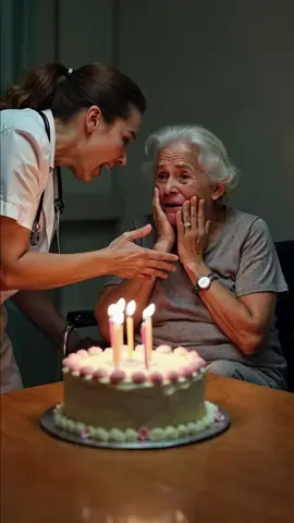 #elderly #birthday #sad #nurse #oldwoman 