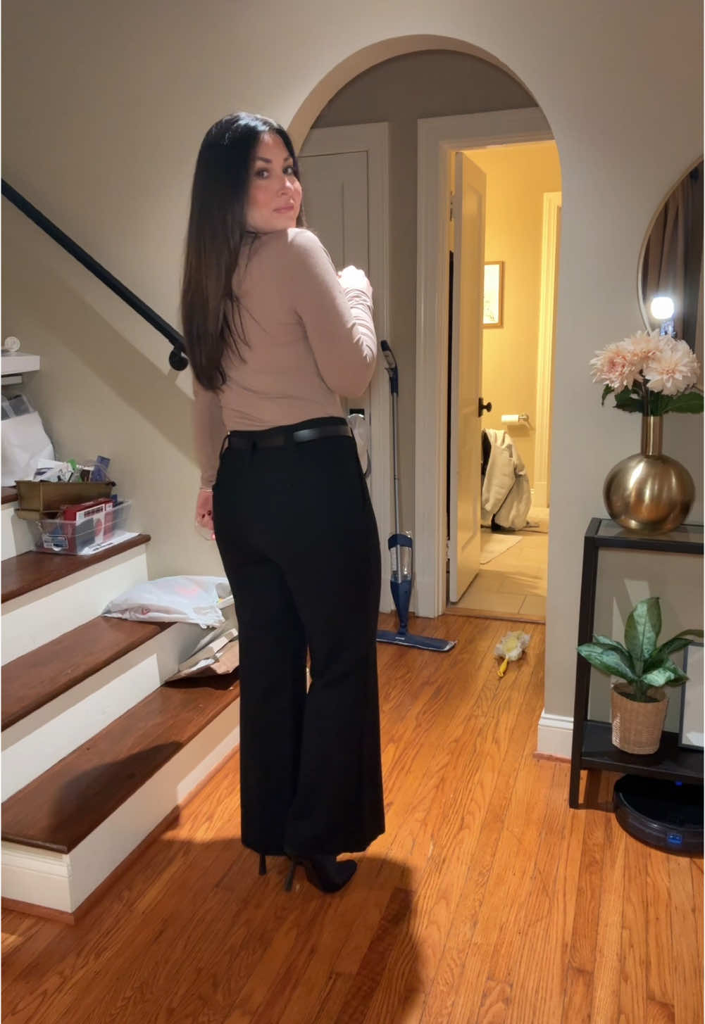 Anybody else keep all their junk on their stairs? 🫣 #winterfashion #winterclothes #winterfit #womenover30 #goingout 