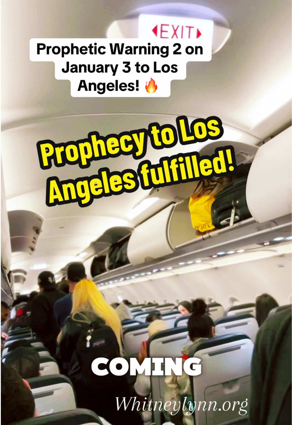 This is another prophetic warning that I proclaimed on Spirit Airlines when I landed in Los Angeles on January 3. This is the second time I tried to release it, as the flight attendant tried to stop me twice, literally getting in my face. Little did I know that just a few days later, these fires would start. Of course, many people did not listen, but I know the Lord had me there for such a time as this. God always sends a warning before destruction, as stated in Hebrews 2:1. I pray for many to turn to the only one who can save, restore, and give salvation, Jesus. Whitneylynn.org.  #jesus #jesuschrist #christian #losangeles #california #fires #fire #fyp #fypシ #fypシ゚viral #fypage #single #ｓｉｎｇｌe #spirit #airport #christiansingle #christian #christianity #missionary #evangelist #streetpreacher #women #womenempowerment #womensupportingwomen #womanpower #woman #womanstyle #womanfashion 