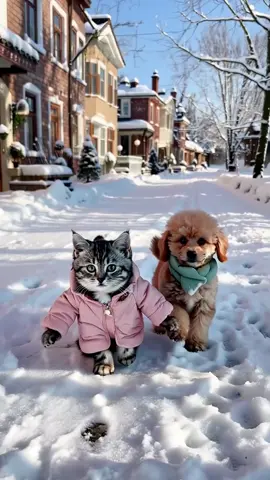 #winterland #kittycat #puppies #kitty #dog #cat 