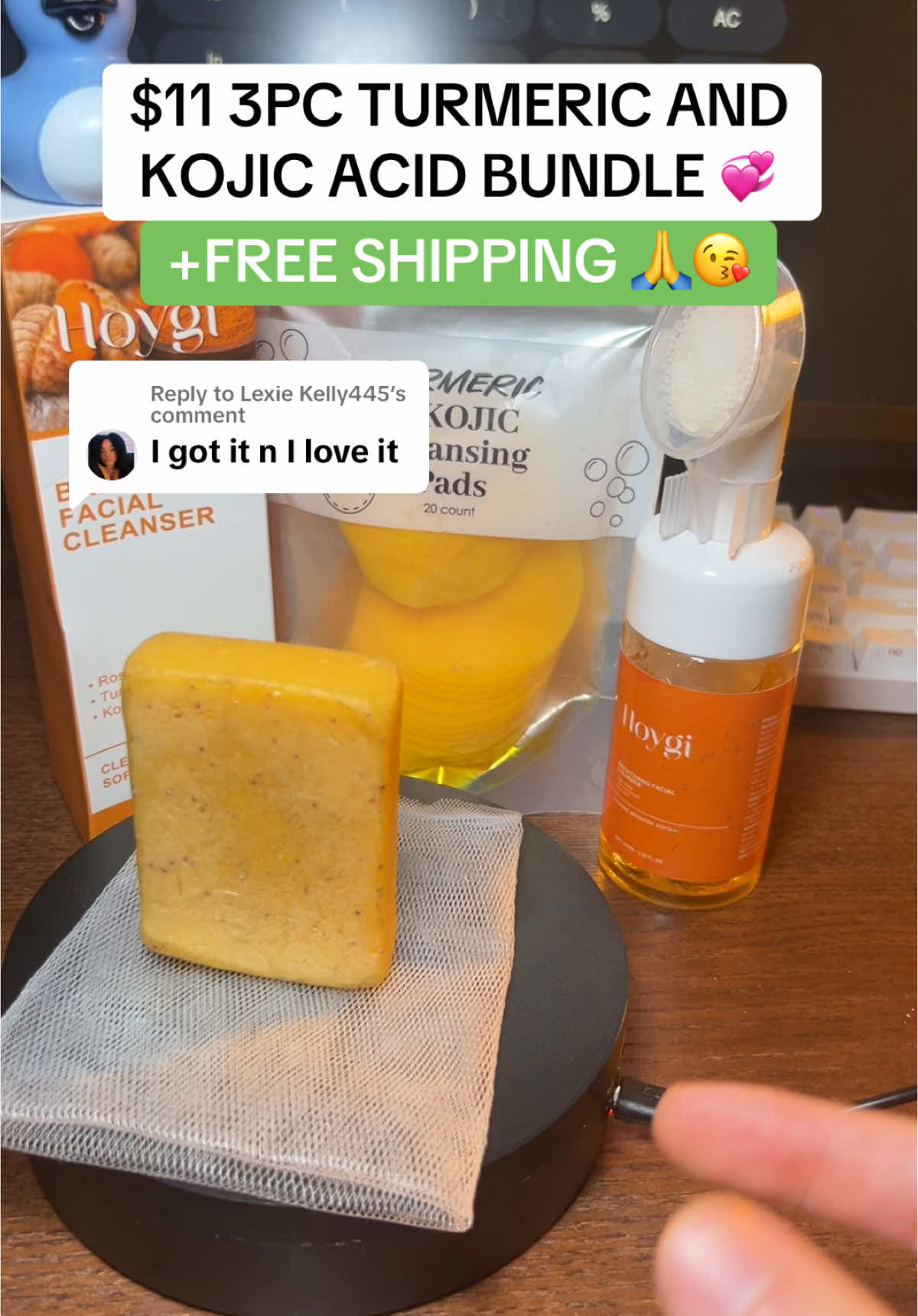 Replying to @Lexie Kelly445 do NOT WAIT it will end sooner than you think so act fast guys if you want to brighten your dark spots this year, the bundle is the best way to go about doing that 😘😁💞 #turmericsoap #turmericskincare #turmerickojicacidsoap #turmericscrub #brighteningskincare #freeshipping #turmericset #tiktokmademebuyit 