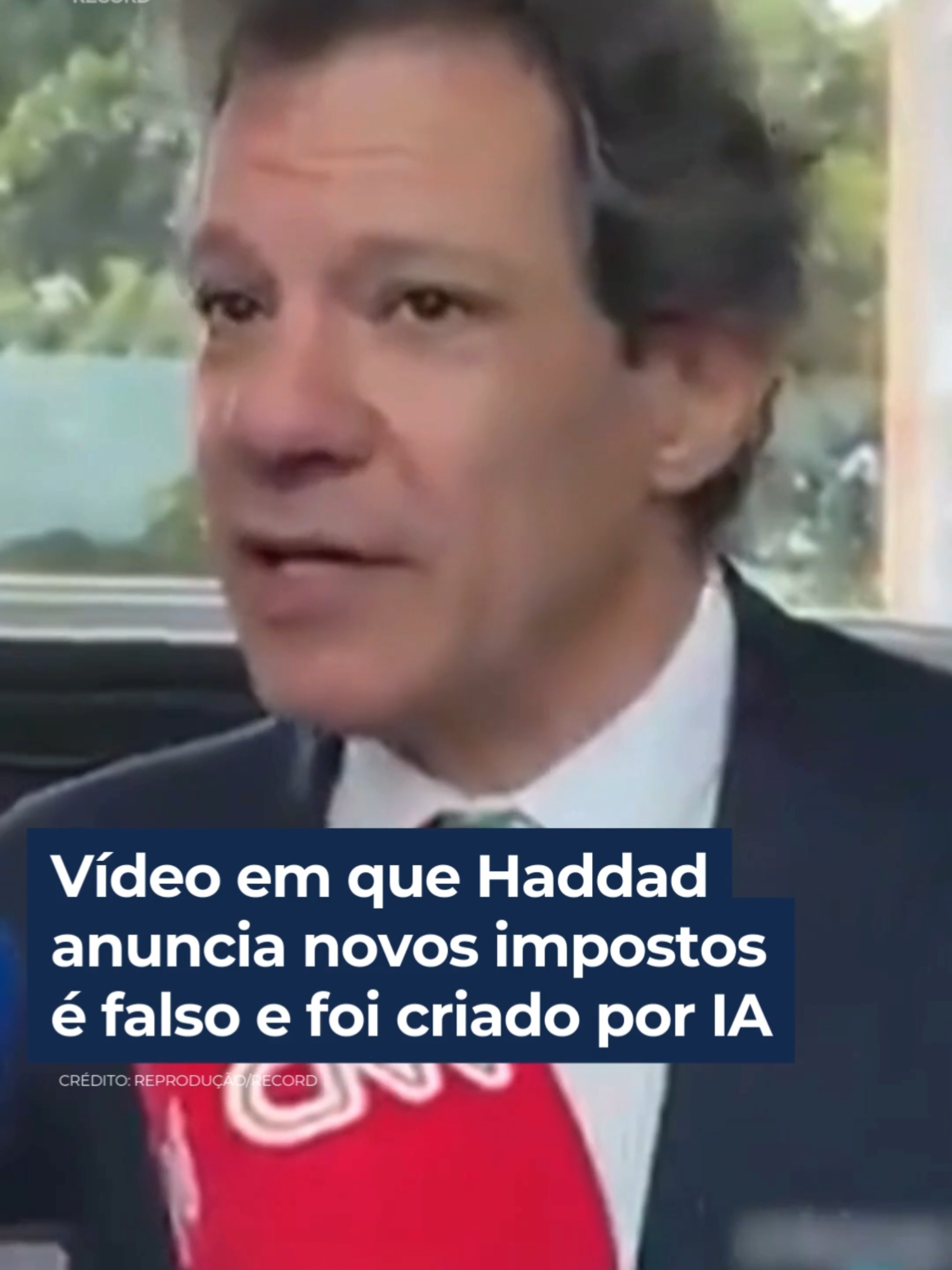 O conteúdo manipulado trata de supostas taxas para animais de estimação e mulheres grávidas #TikTokNoticias #JornalDaRecord #FernandoHaddad #fakenews #supostastaxas #AI