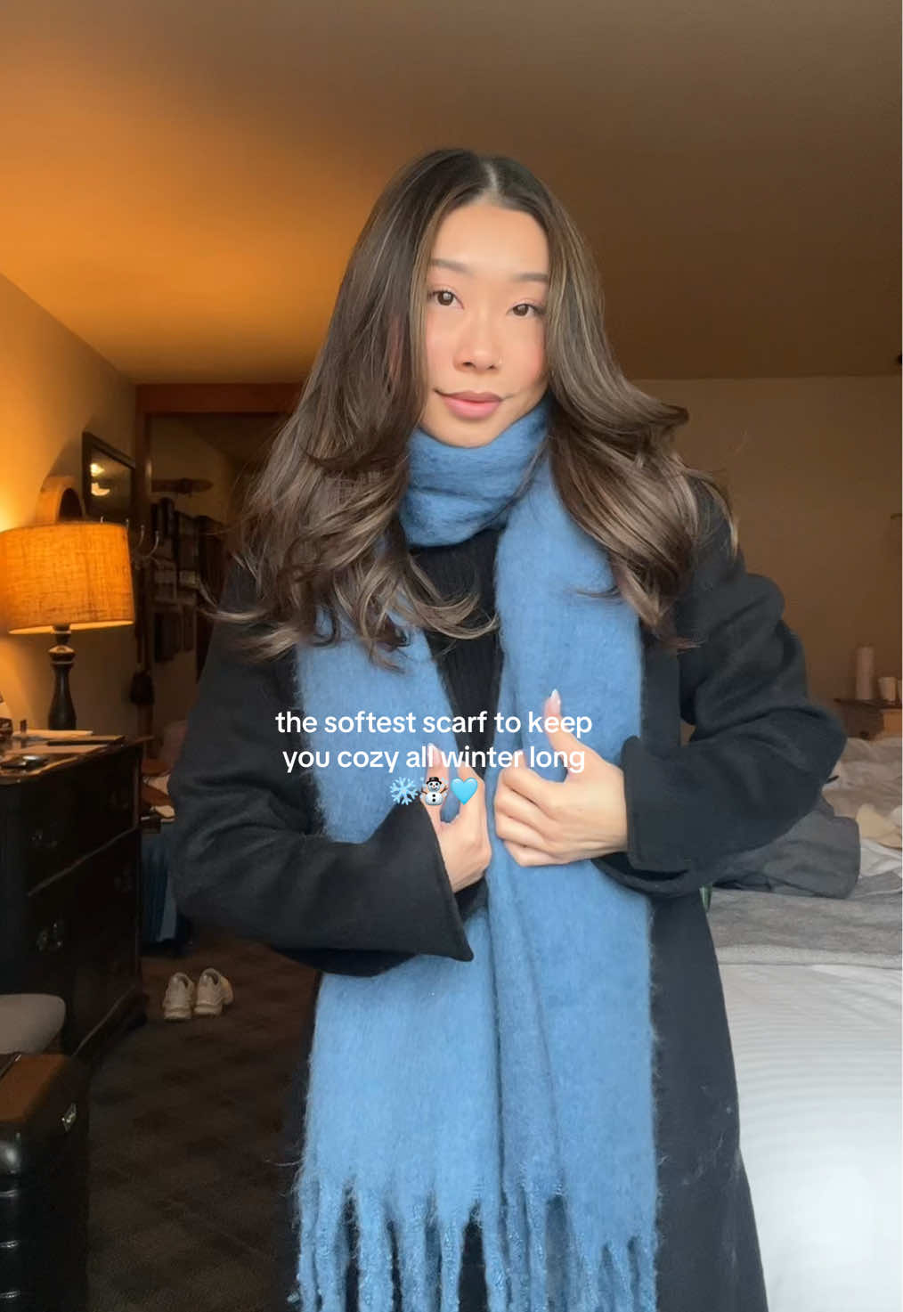 wore this on repeat for my entire pnw trip 🩵  #OOTD #winterfashion #winteroutfitinspo #petitefashion #winterscarf #tiktokshopfinds cozy winter outfits, winter ootd outfit, cold weather clothes, how to wear scarf, long scarf styling