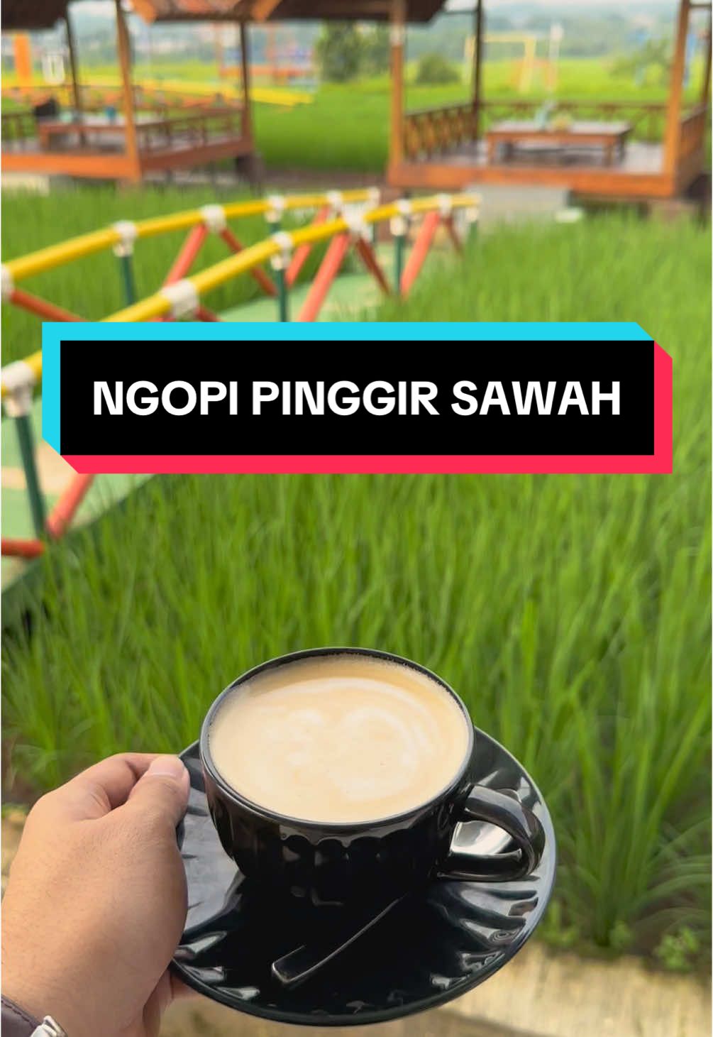 Menikmati kopi hangat di tengah hamparan sawah hijau. Haneut moyan memang tempat yang pas untuk bersantai #botramdisawah #ciamis #cihaurbeuti #ciamisjawabarat #kulinertasik #infociamis #kulinerjawabarat #wisataciamis #kulinersunda #tasikmalaya 