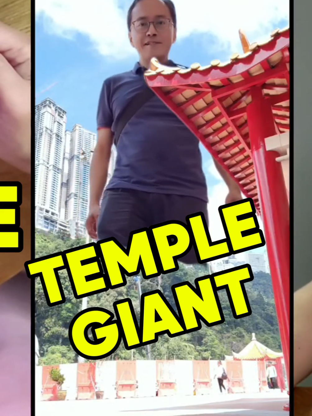 🏛️ How to Become a Temple Giant Using CapCut...  To create the effect of being a giant walking over trees, follow these steps: 1. **Record Yourself:** Pretend to be a giant walking, lifting one leg after the other.    2. **Record the Background:** Walk and record a few seconds of an empty background. 3. **Open CapCut:** Start a new project and select your recording, then tap 'Add.' 4. **Edit the Timeline:** Move the timeline to the point where you are under the trees and split the video at that moment. 5. **Apply Overlay:** Tap on 'Overlay' and drag it to the beginning of your timeline. 6. **Remove Background:** Go to 'Remove BG' and select 'Custom Removal.' Use the Brush tool to paint over the trees and the temple roof. 7. **Duplicate Your Leg Movement:** Move the timeline to where your first leg is above the trees, split the video, and duplicate this segment. Apply 'Overlay' again and place it under the original clip. 8. **Remove Background for the First Leg:** Go to 'Remove BG' and select 'Custom Removal.' Use the Brush tool to paint over your first leg. 9. **Repeat for the Second Leg:** Move the timeline to where your second leg is above the trees, split the video, and repeat the background removal process for this leg. 10. **Finalize with Your Head:** Move the timeline to the point where your head goes under the temple roof, split the temple video here, and delete the remaining segments. If you want the full tutorial, comment 