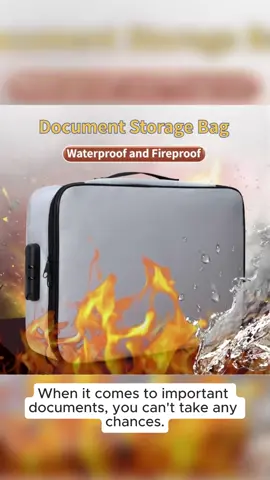 Long Fireproof Document Bag with Lock 3Layer Waterproof Passports Organizer Bag Portable Important File Bag Storage#documentbag #fireproofbag #waterprooffilebag #filebag #documentstoragebag