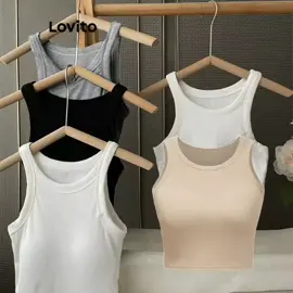 Check out Lovito Women Cold Shoulder Tank Tops LNE17211 💕 #fypシ゚ #lovito #tanktops #sleevelesstop 