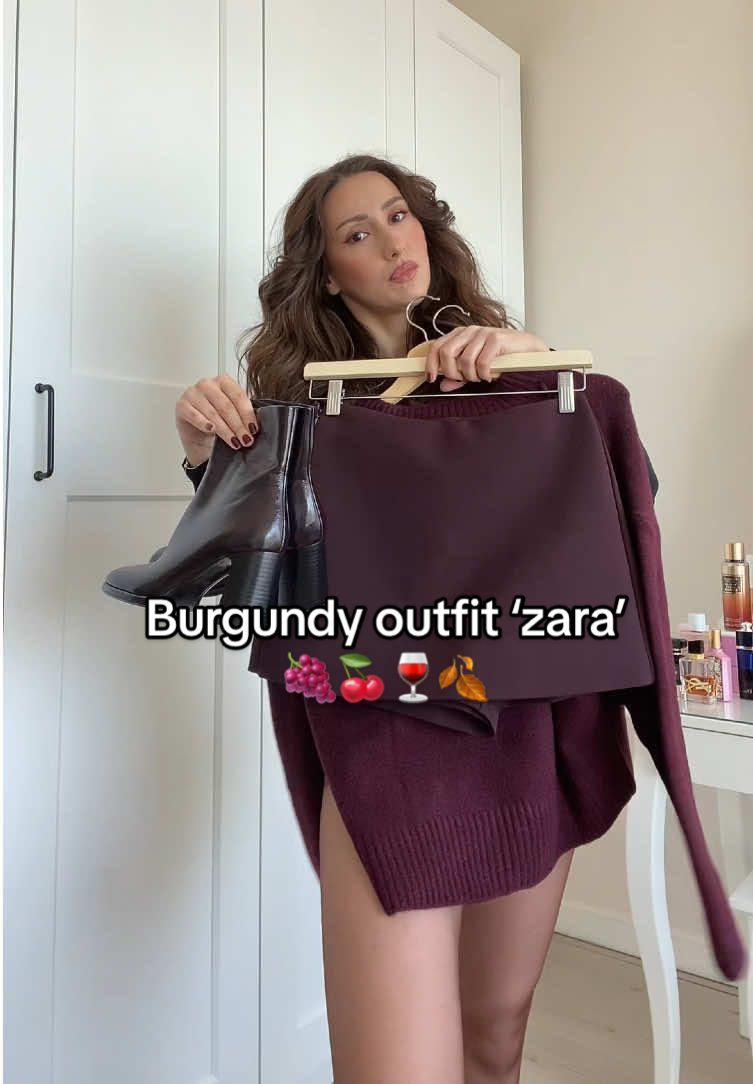 Bu yıl bordo zehirlenmesi yaşıyorum ama olsun🍇🍒🩷🍷 #zarahaul #chery #burgundyoutfit #bordeaux #zaraoutfit #kombinvideoları #zaraalışveriş #zaraskirt 