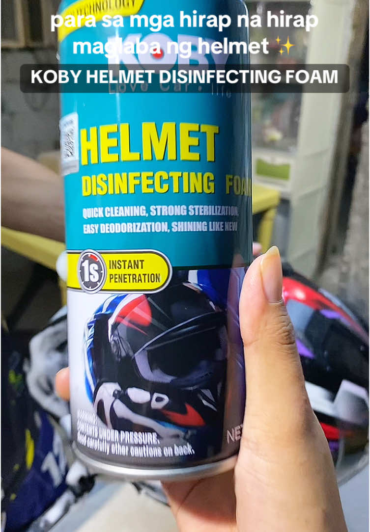 Lahat nalang talaga, binibigay na ni Tiktok para di na tayo mahirapan 😍 #helmet #kobyhelmetdisinfectant #kobyhelmetdisinfectantsprayfoam #helmetdisinfectant 