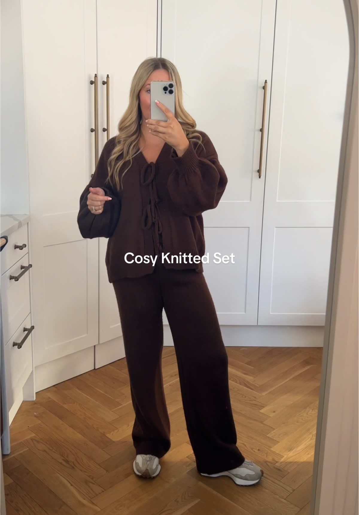 Our cosy knitted set is perfect for lounging at home or everyday. One size will fit best up to a 14. Elasticated bottoms and tie front top #cosyoutfit #liungewear #tiktokmademebuyit #TikTokShop #OOTD #cosyoutfits #cosyseason 