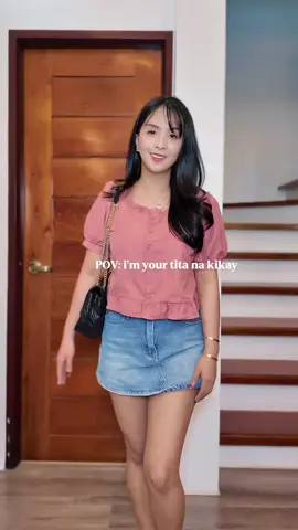 love tita outfits, but will always be a kikay at heart 🎀  todays outfit deets: french square neck puffed sleeve top + denim skort + black sling/shoulder bag & sandals  #fashiontiktok #blouse #toprecomendation #kikay #titaoutfits #richtita #skort #denim #outfitideas #ootdph #fashionstyle #outfitrecos #OOTD #fitcheck 