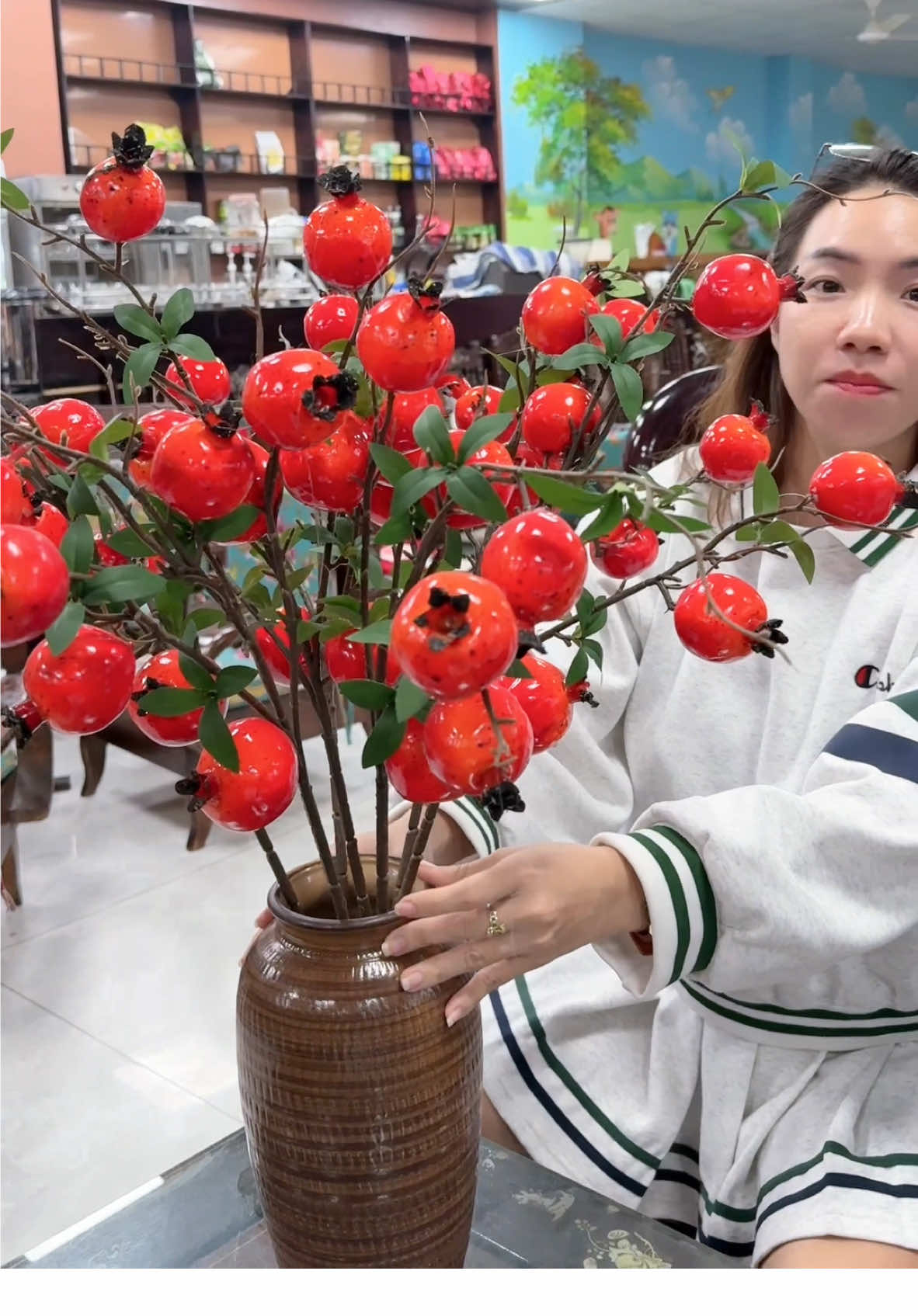 Cành lựu đỏ, cành lựu có 7 QUẢ hàng cao cấp #xuhuong #canhluugia #canhluuphuquy #huyenhomhinh365 