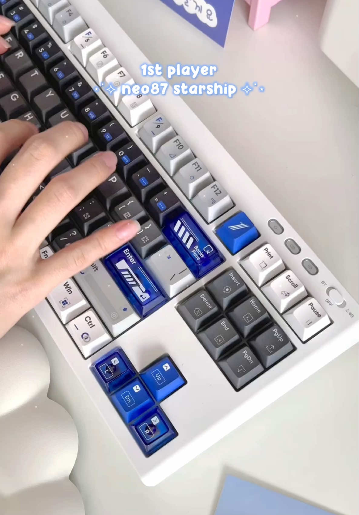 1stplayer neo87 starship keyboard 🚀💙 #keyboardasmr #keyboard #typingasmr #typing #gaming #gamingkeyboard #1stplayer #1stplayerkeyboard #aesthetic 