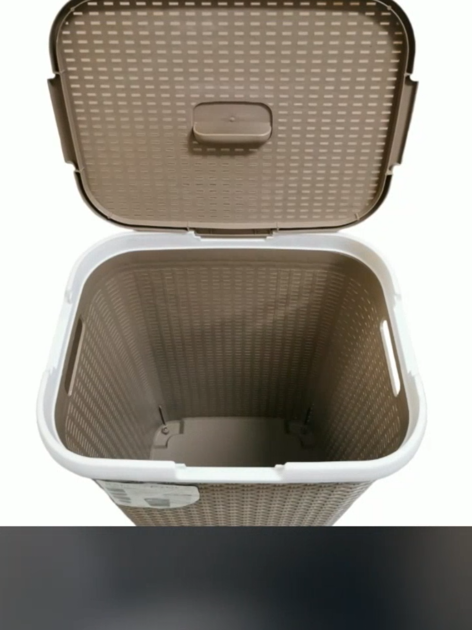 Plastic Rattan Cane Laundry Basket with Wheels #1200 - Mocha, Ventilation Holes, Lid & Eco-Friendly Organiser Movable Room Price dropped to just ₱390.00!