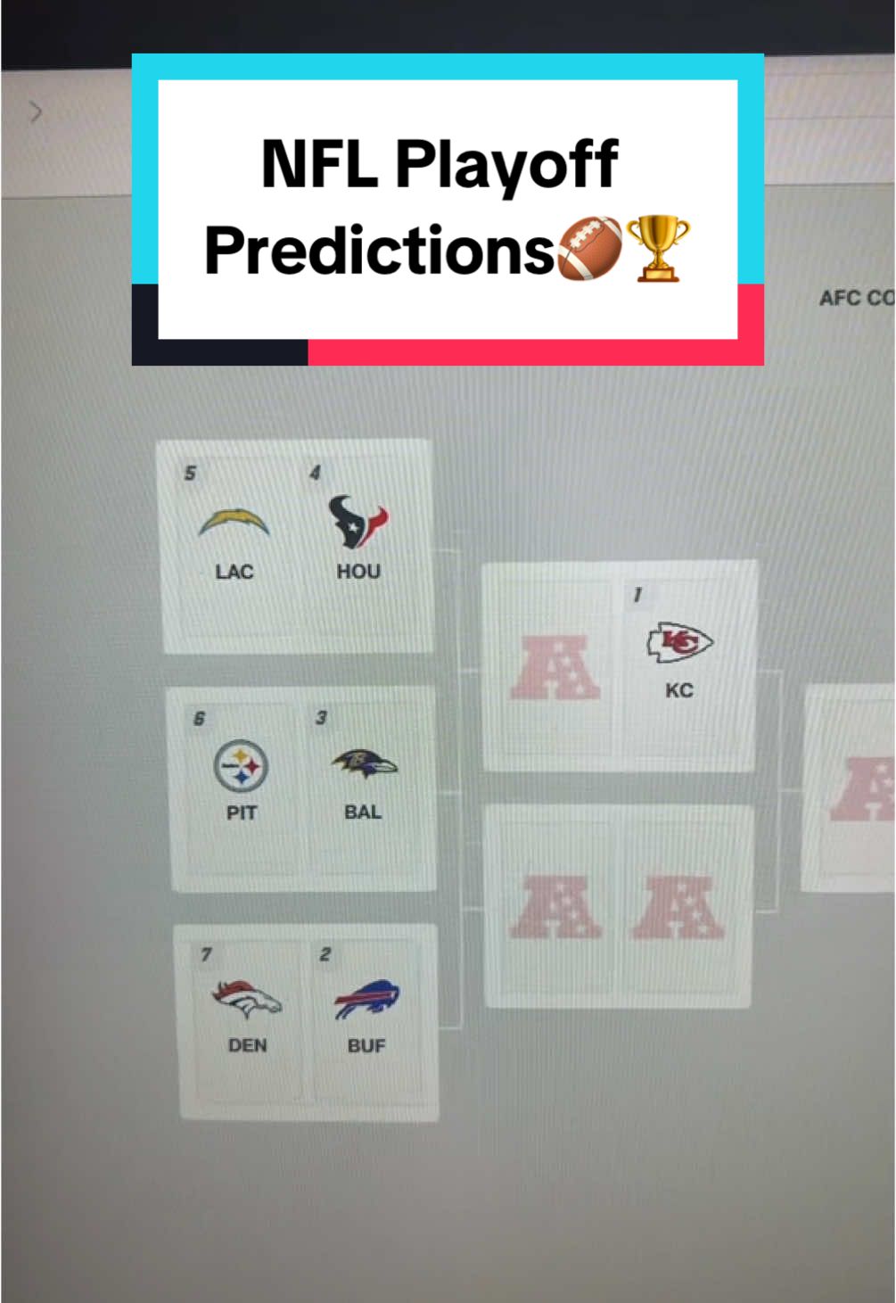My Official Playoff Bracket🏈🏆 #nfl #nflfootball #nflcontent #playoffbracket #NFLPlayoffs #playoffpredictions #nflconvo
