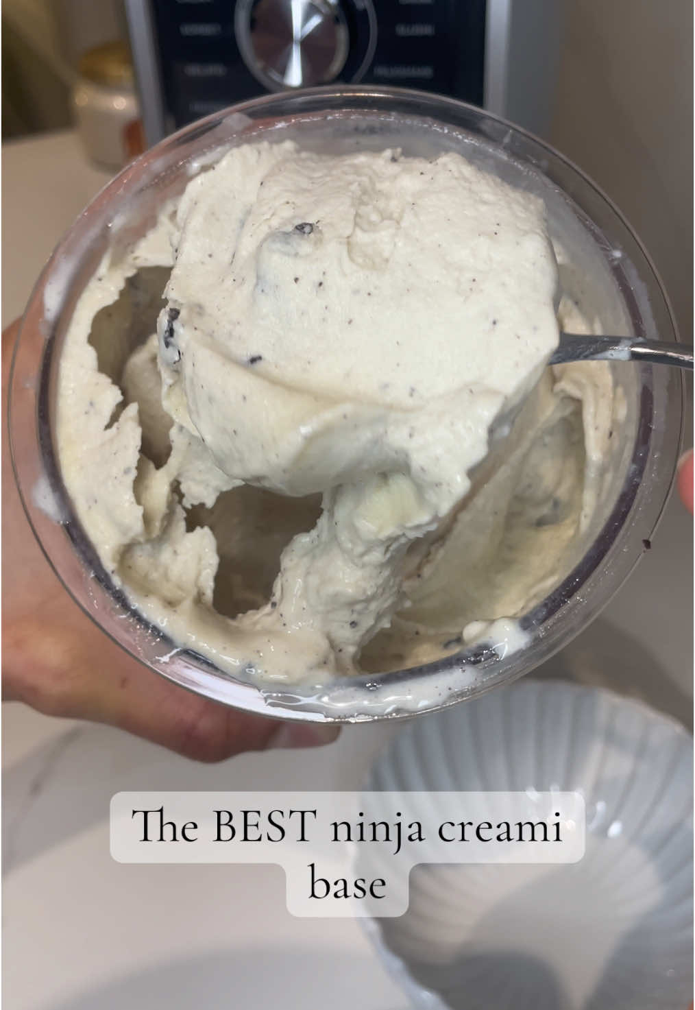 finally perfected the ninja creami base after many failed attempts 😅 if you have a ninja creami try this recipe and I promise it wont disapoint!! #ninjacreami #proteinicecream #selectprotein #pescienceprotein #ninjacreamirecipe #icecream #highprotein 