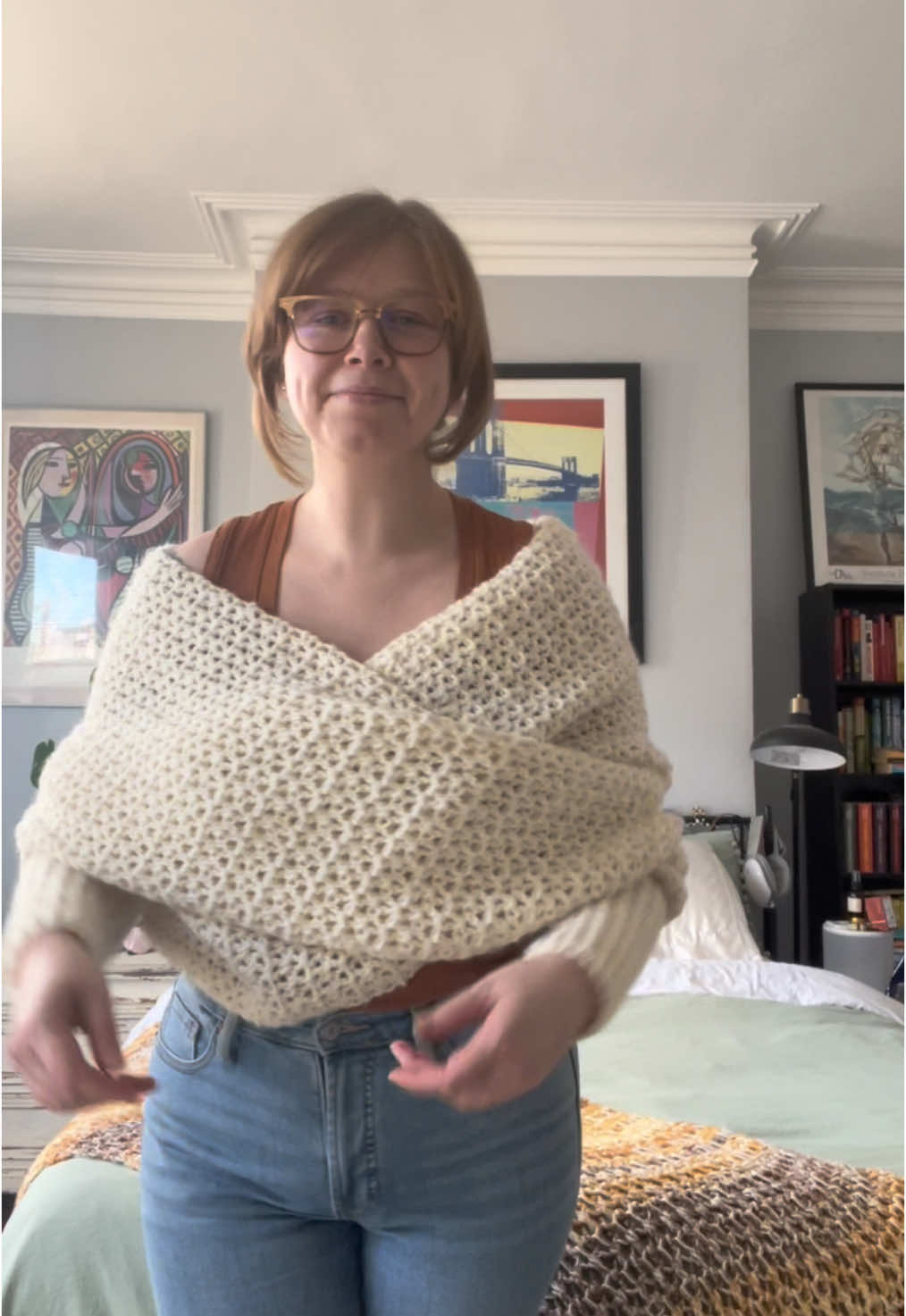 Subscribe to my website email list to be notified when the pattern drops!! Don’t let me be lost once the ban goes through! I’ve been wanting to make @knitatude’s Snowfall Sweater Scarf, but made a crochet version. #crochet #crochetersoftiktok #crochettok #crocheter