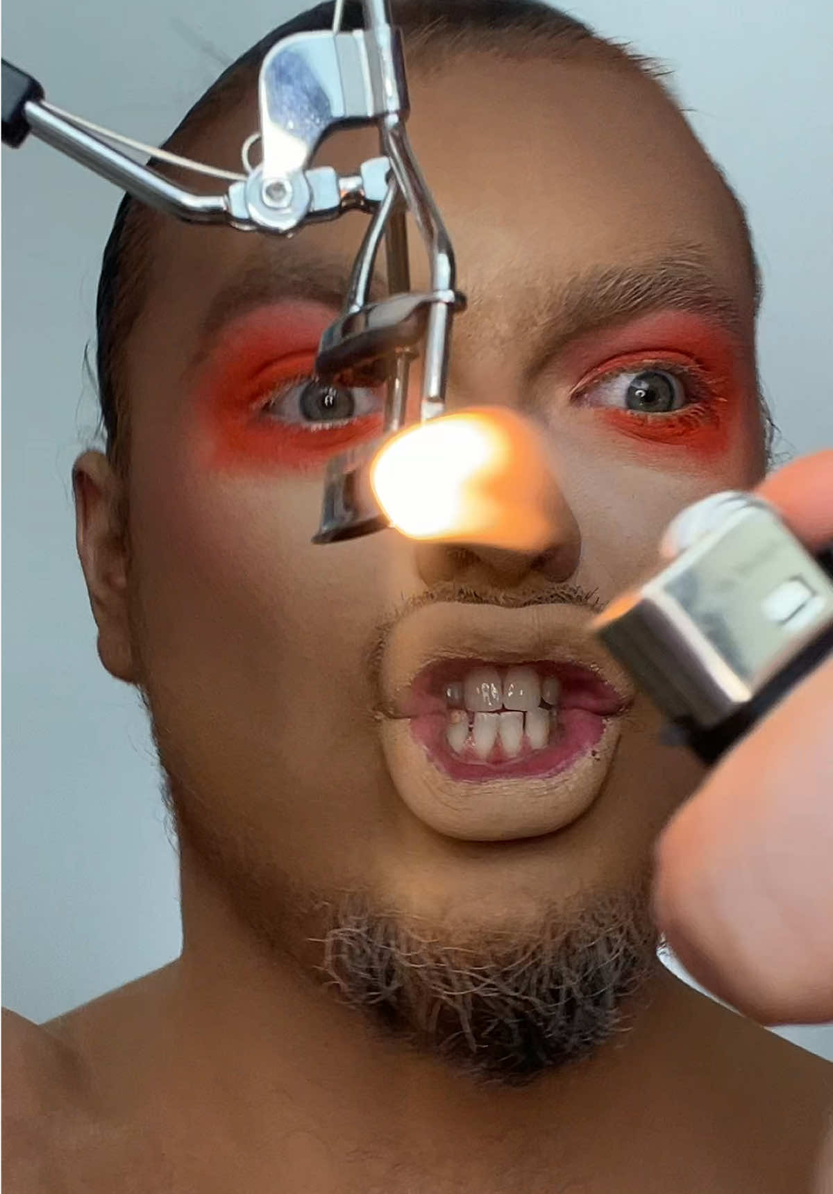Would y’all ever try this look? 🔥 #makeup #fyp #viral 