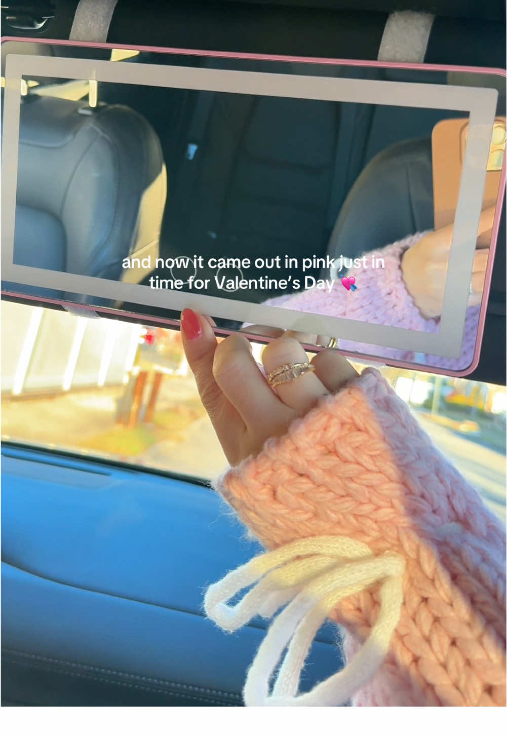Replying to @Cyndia.Diaz I loveee it in pink! 🎀✨ #carvanitymirror #visormirror #carmirror #vanitymirror #pinkmirror #carmirroraccessory #caraccessories #grwminthecar #grwmonthego 