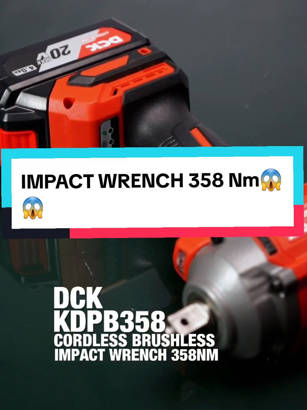 DCK KDPB358 IMPACT WRENCH 358 Nm, dengan baterai 20V dapat menghasilkan kecepatan tanpa beban maksimal 2.500 RPM🔥🔥#brushless #impact #powertoolsindonesia #garansi #dckpowertools #impactwrench #wrench 