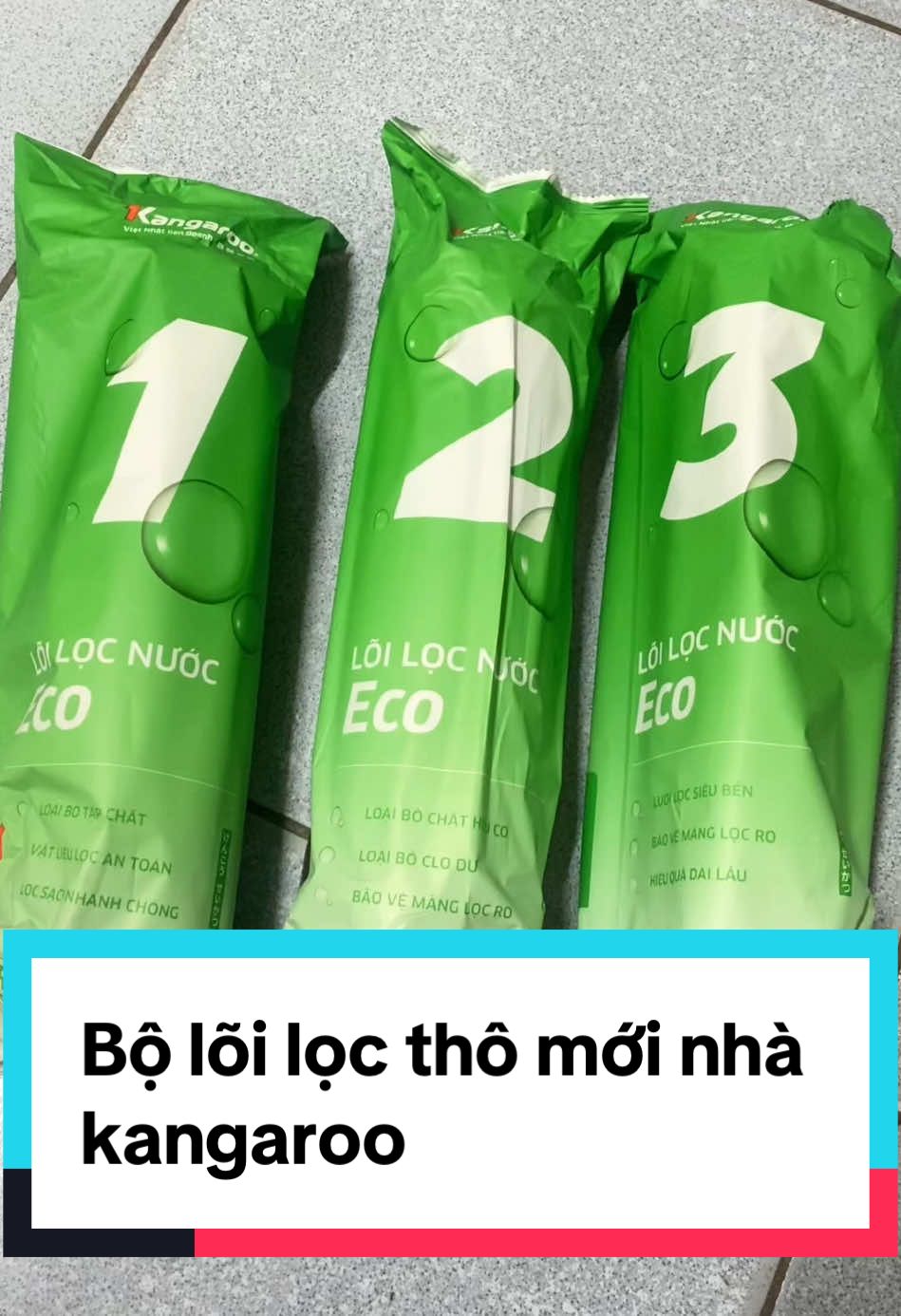 Bộ lõi lọc thô mới nhà kangaroo #kangaroo #kangeco #eco #kangarooeco 