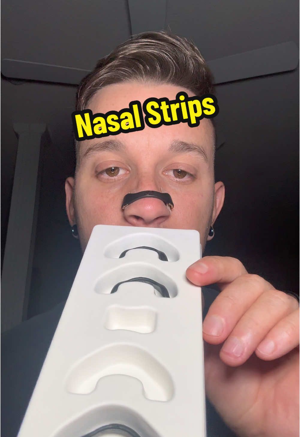 Take way better breath with a nasal dilator with magnetic nasal strips. Way better breathing. #snoringhusband #snoringproblems #snoring 