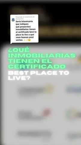 Respuesta a @maraya.lics 🏡✨ ¿Sabías que en Perú tenemos inmobiliarias certificadas con el sello Best Place to Live? Este reconocimiento internacional evalúa la satisfacción de los compradores, asegurando altos estándares en calidad, postventa y sostenibilidad.  💡 Aquí te dejo la lista de las 20 inmobiliarias certificadas en Perú, ¡todas reconocidas por su excelencia! 🌍 💼 ¿Necesitas ayuda personalizada? Agenda una asesoría gratuita o tu espacio en nuestro taller en decateca.com /agenda o comenta 