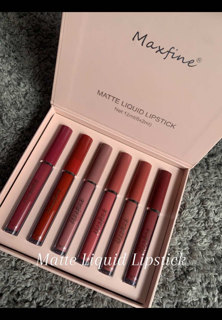 Matte Lipgross Kit 6 PCS Waterproof Long Lasting! Checkout naaa! 😍🥰 #fyp #foryoupage #fyppppppppppppppppppppppp #mattelipstick #mattelipstickset #maxfinelipstick 