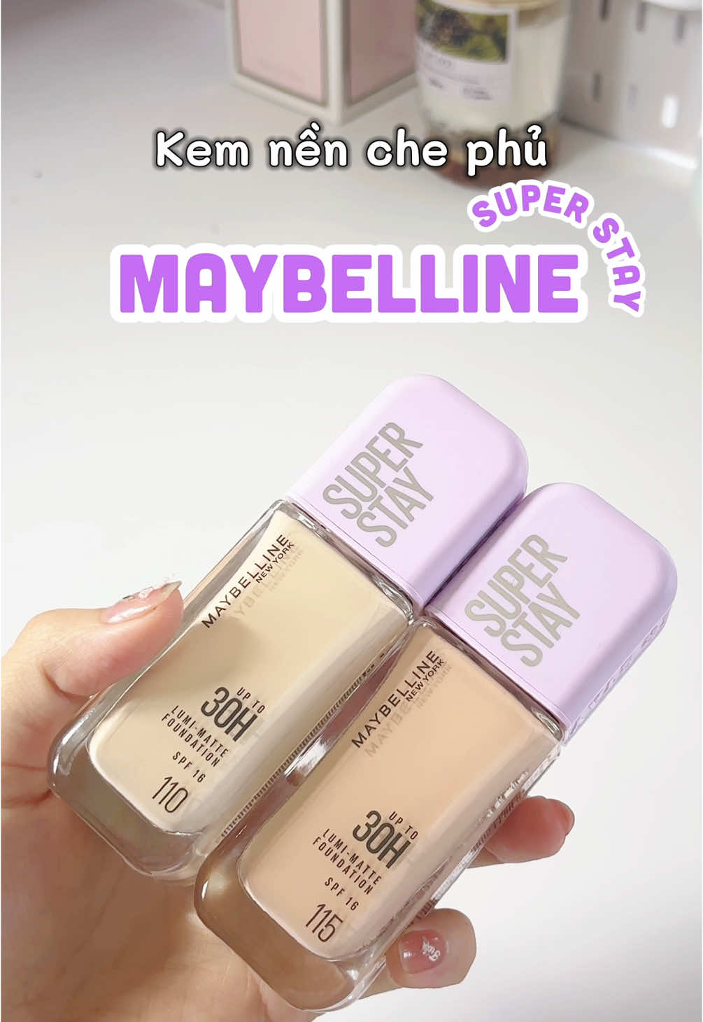 “✨ Maybelline Super Stay - kem nền che khuyết điểm siêu đỉnh! ✔️ Lớp nền mịn lì, che phủ thâm mụn cực tốt ✔️ Bền màu suốt ngày dài, kiềm dầu xịn xò Giá siêu mềm chỉ 250k! Makeup xịn mịn, ngại gì không thử?  #maybelline #maybellinesuperstay #makeup #review #kemnen #kemnenbatsang #LearnOnTikTok #foundation #routine 