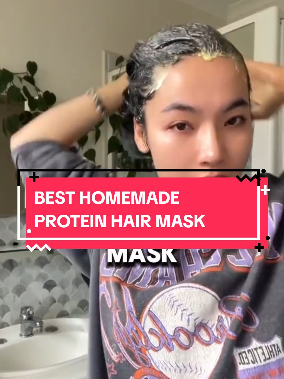 Home made protein hair mask for hair growth. #hair #hairgrowth #hairloss #proteinhairmask #hairmask #naturalRemedies #naturalrecipes  #homemadehairmask 