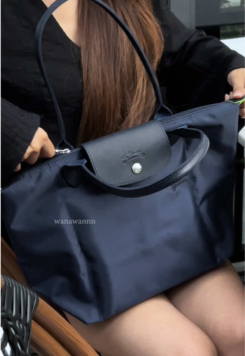 Longchamp le pliage Green M [Navy🦋] สั่งพรีได้ทางลิงค์หน้าโปรไฟล์ค่ะ ทางร้านมีบริการส่งแมสนะคะ🤍 #longchamp #longchamplepliage #totebag #bag #workbag #กระเป๋า 