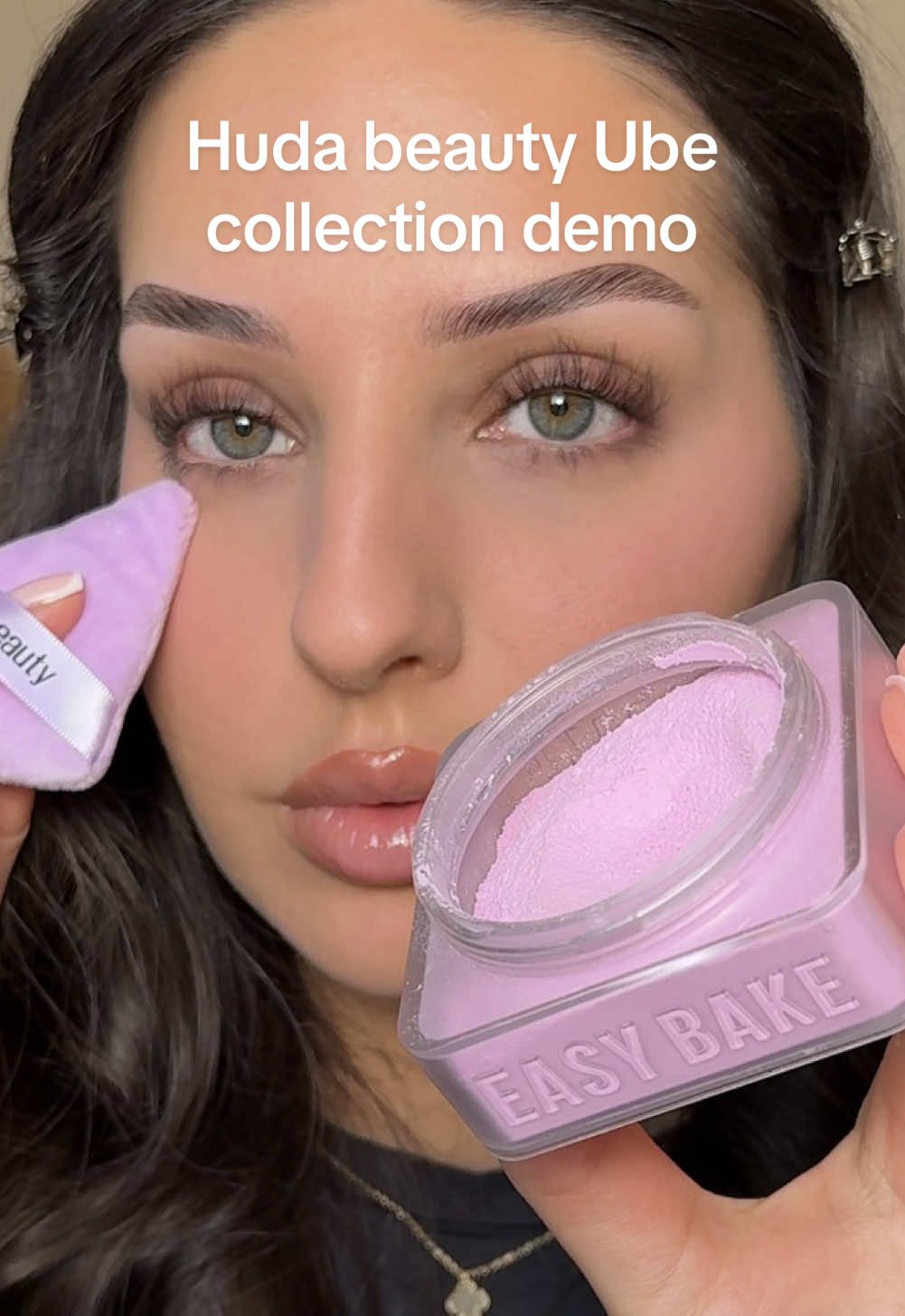 Ube bby ! The new @Huda Beauty collection… babydoll cheek vibes #hudabeauty #ubecollection #ubepowder #ubebirthdaycake #makeup #pinkundereye #pinkpowder #BeautyReview 