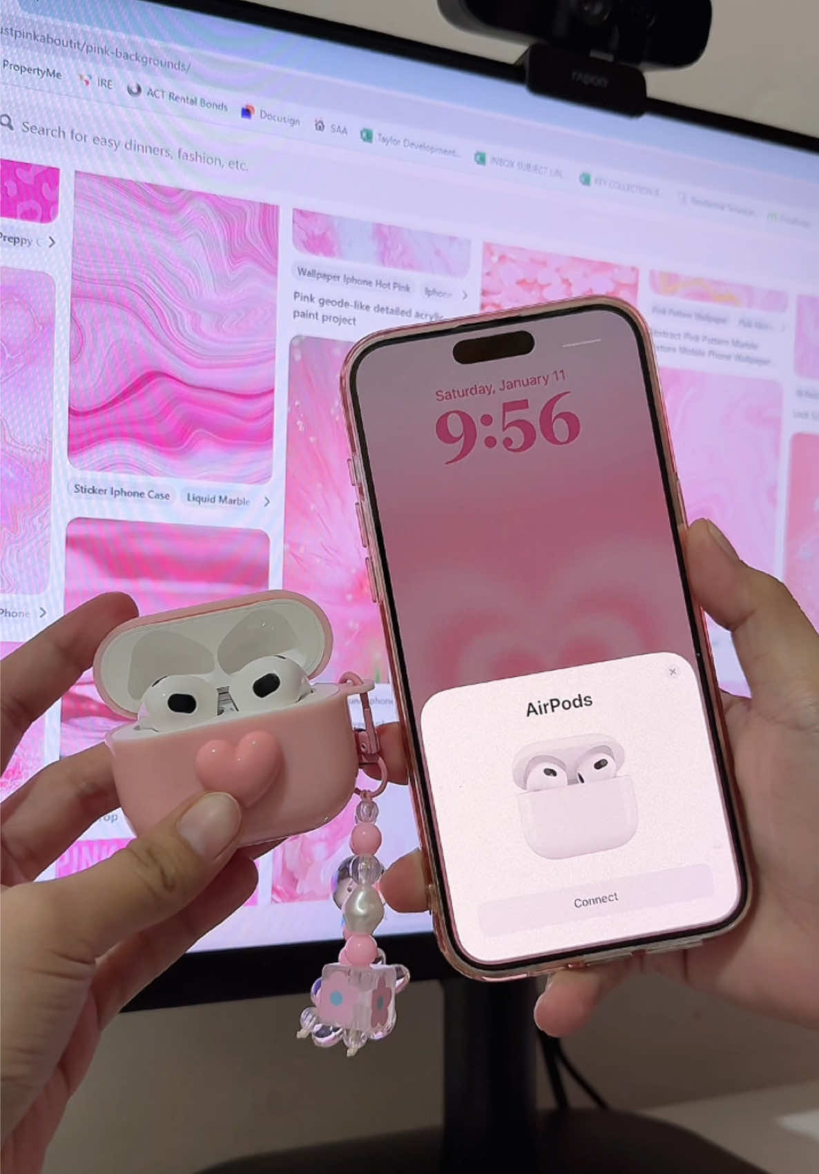 Finally got my earphones + free cute case! 💗😍 #earphones #earphone #airpodswithcase #earbuds #earbudswireless #airpods #earbudsbluetooth #foryou #fyp #trendingearbuds #krizashooop 
