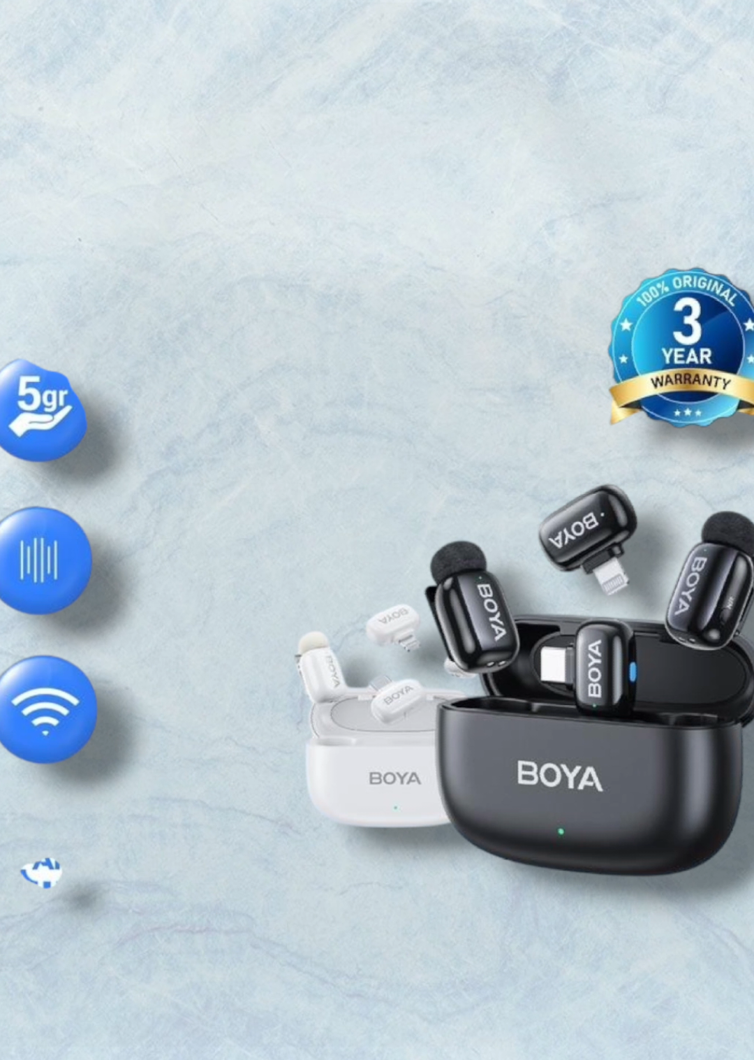 BOYA mini Mikrofon Klip Nirkabel 2.4GHz Ultra-Mini Wireless Microphone dengan Fitur AI Pengubah Suara Port Lightning & USB Tipe C Kompatibel dengan Ponsel Pintar Siaran Langsung Vlog - Black (Type-C) hanya Rp699.000 - 899.000! Jangan lewatkan! Ketuk tautan di bawah ini