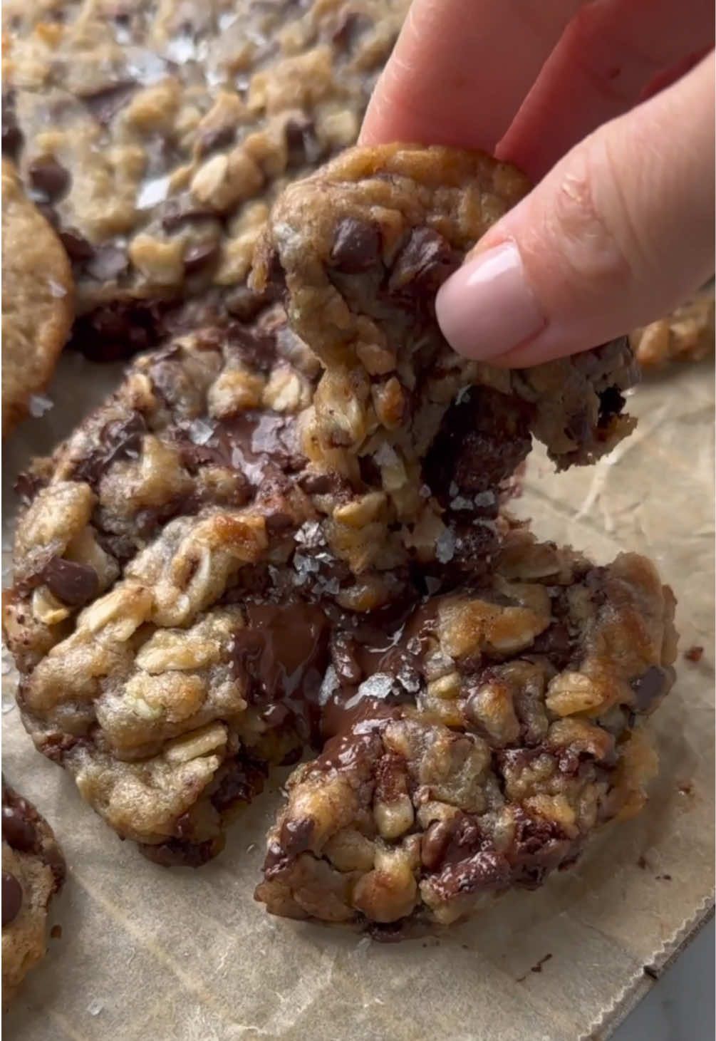 One Bowl ‘Brown Butter’ CHEWY Vegan Chocolate Chip Oatmeal Cookies!! They’re everything that a bakery cookie aspires to be and they’re just so easy 🥹 Not to mention, no eggs and no dairy!!