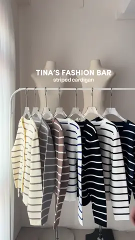 Striped cardigan [ 4-9-5-0-0 ] ks #tinafashionbar #cardigan #fashion #fyp #foryou #foryoupage #foryourpage #clothingbrand #trending #trend #instock 