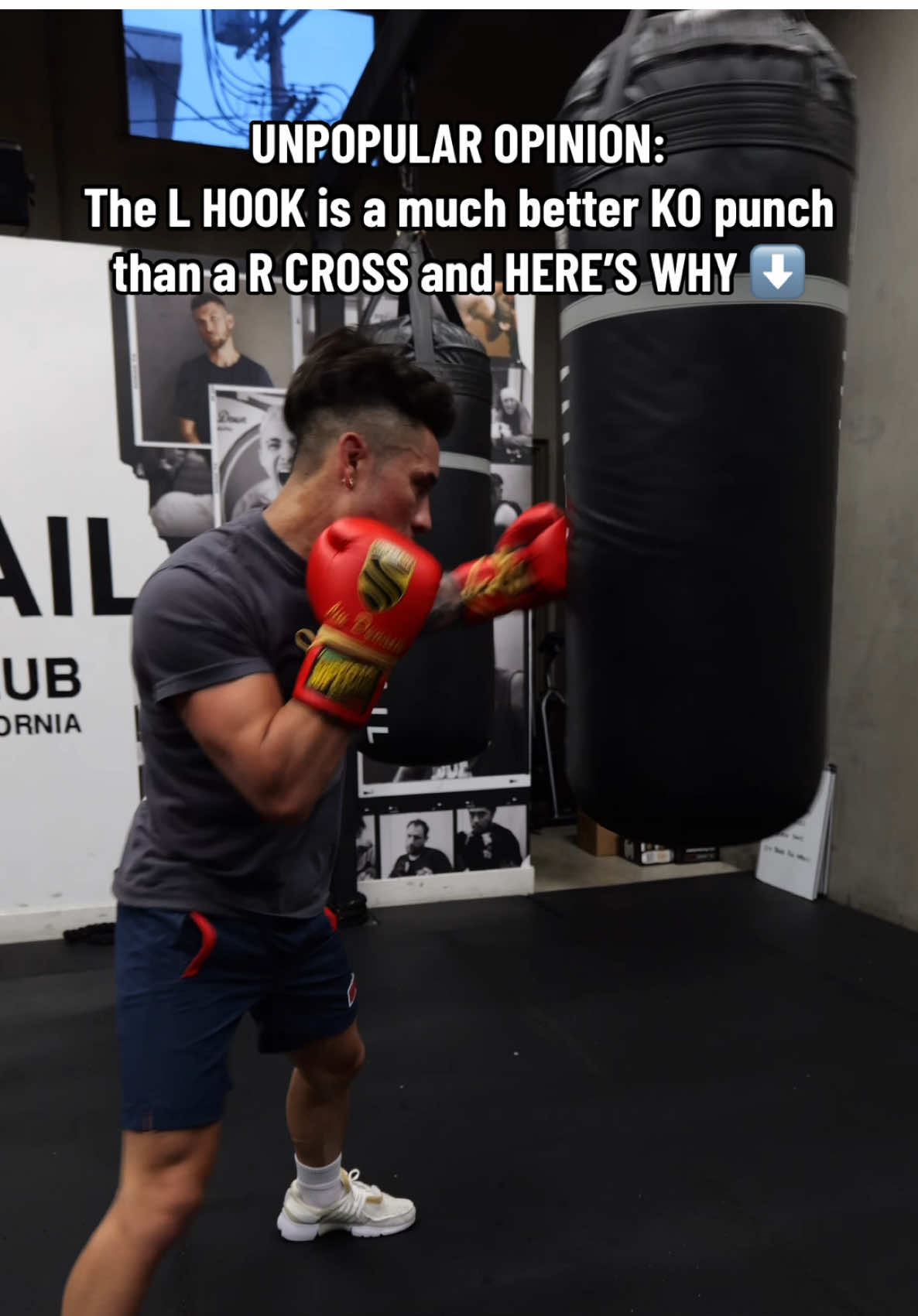 Analysis ⬇️ Many fighters and people who train fall in love with developing their dominant hand cross as their KO shot. While this is the inclination of many, here’s why I feel developing your hook will bring you more success in landing damaging shots: 1. [CAPITALIZATION] The most common technical error made in the chaos of a fight is dropping the hands slightly below the chin, or improperly guarding the chin while exchanging with the opponent. It’s always going to be hard to stay 100% defensively sound when trading, and a L Hook is great at capitalizing on these openings, since we often focus on what is directly in front of us during striking exchanges. 2. [DETECTION] A R Cross is slightly easier to detect and evade due to it being in your vision the entire time from beginning to end. In a fight, every millisecond is crucial to staying safe and landing your shots. The L Hook, due to its angle and trajectory, often is detected just a few milliseconds later than traditional straight punches. Delayed detection will equate to higher probabilities of landing your shot before the opponent can defend or even brace for the impact. 3. [INTERCEPTION] The R Hook, being a punch that travels in a straight line, allows it to be evaded with minimal head movement from the opponent. When throwing your L Hook (and if you condition the opponent properly with feints and reads), there’s always the chance that the opponent miscalculates and weaves or slips into your L Hook, amplifying its power upon landing. These are just my opinions. What are your thoughts? #Boxing #technique #bagwork #hook #cross #boxinglife #striking #martialarts #training #heavybag 