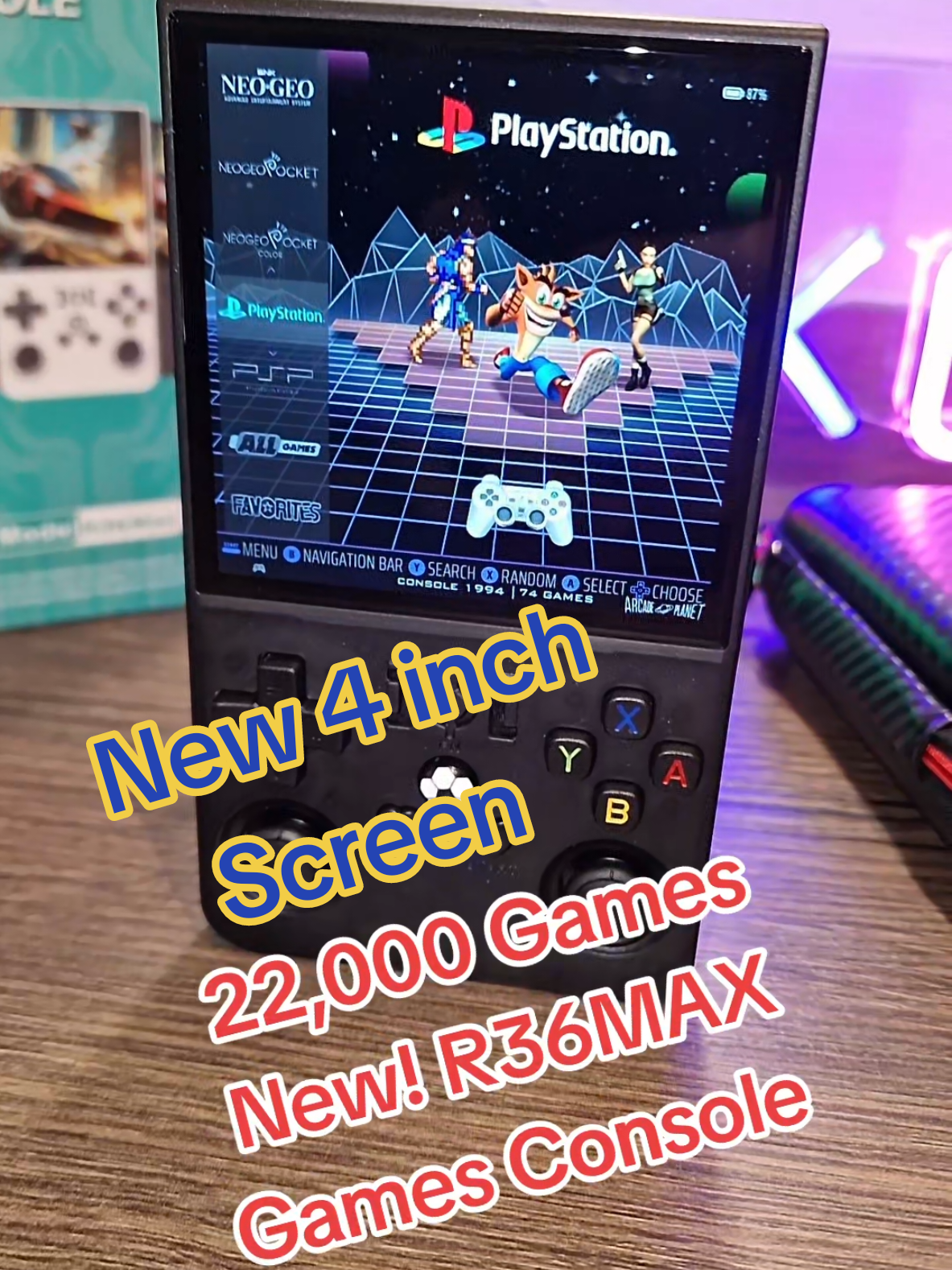 New 4 inch screen R36MAX games Console #gamesconsole #handheldconsole #playstation #gameboy #n64 #mario #gta #callofduty #nintendo #megadrive #viral #R36MAX #gaming #pokemon #pikachu #gamer #gaming #retrogaming 