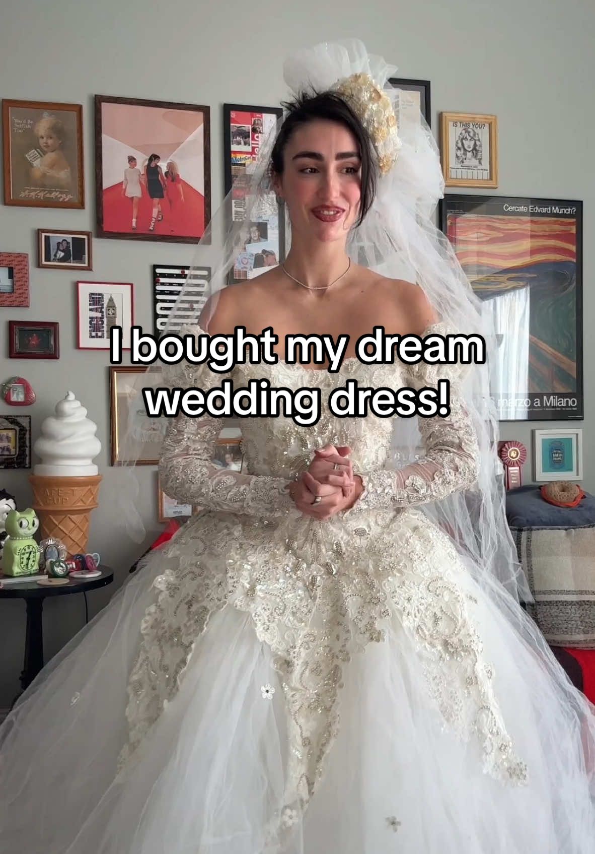 His reaction!! #weddingdress #weddingdressinspo #thriftfind #upcycledfashion 