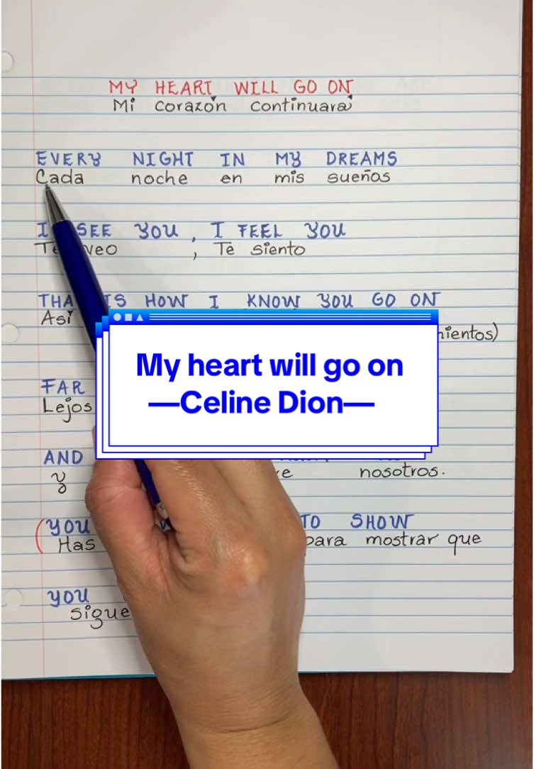 #letrasdecanciones #parati #titanic #myheartwillgoon #ingles #aprende #inglescantando #letrasenespañol #traduccion