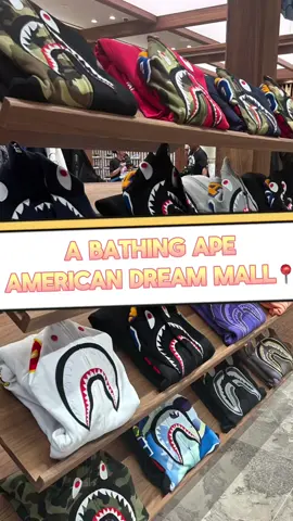 Come with me to visit the new bape store in American dream mall filled with clothes, shoes, collectibles, etc #fyppp #trending #nyc #designerfinds #americandreammall #explore #shopping #abathingape #thingstodo 