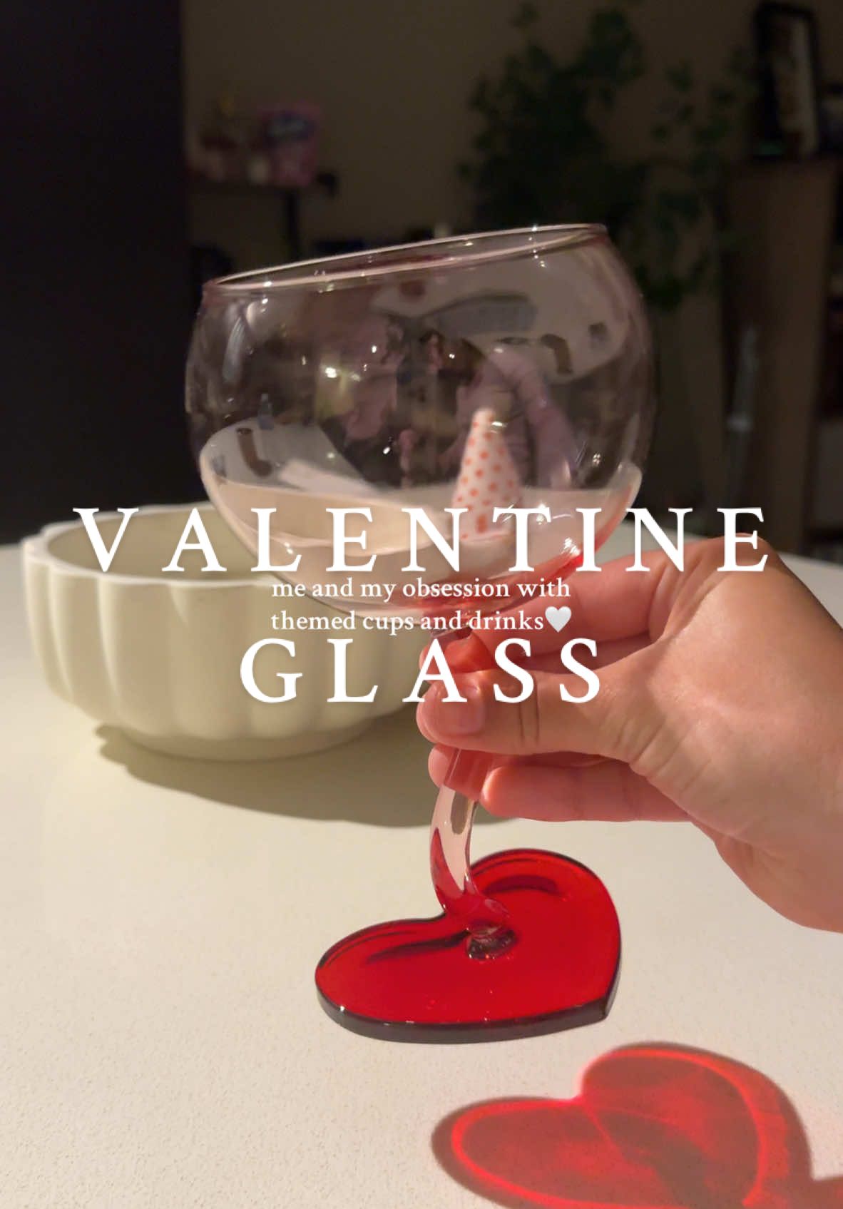 How cute is this Valentines themed glass?  #ValentinesDay #valentine #pink #hearts #girlythings  #tjmaxx #tjmaxxfinds #homedecor #decor #Home #homegoods 