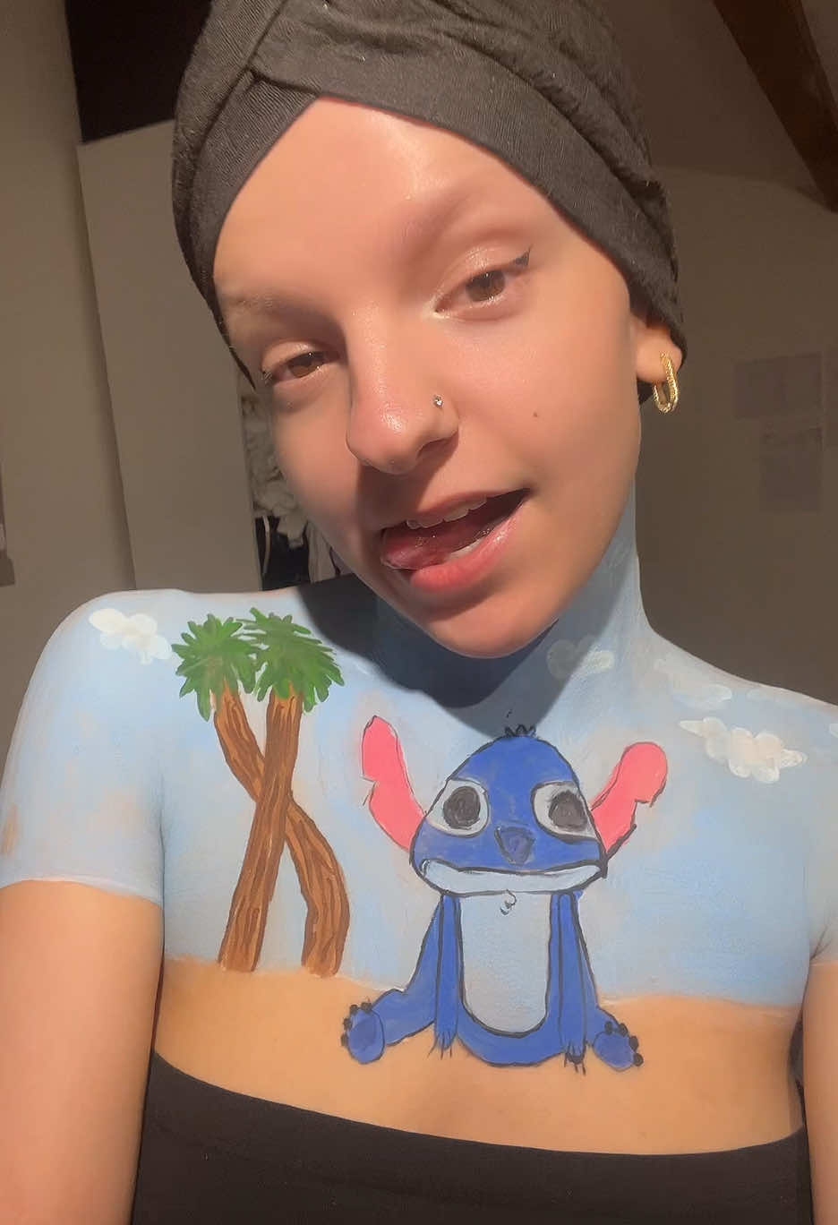 Stitch 💙 #maquillage #bodypainting #stitch 