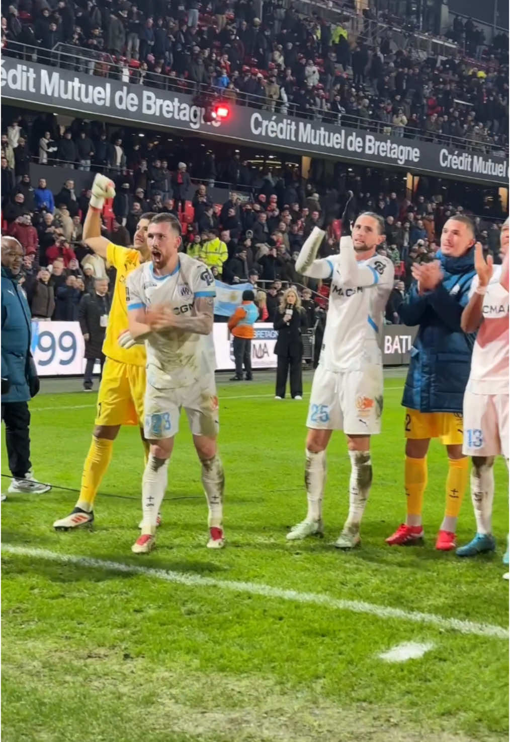 Incredible atmosphere in Rennes. Marseille is now in 2nd position 🔥💙 @Olympique de Marseille  #Ligue1 #Ligue1McDonalds #marseille #om #rennes #SRFCOM #rabiot #greenwood #Soccer @DAZN France 