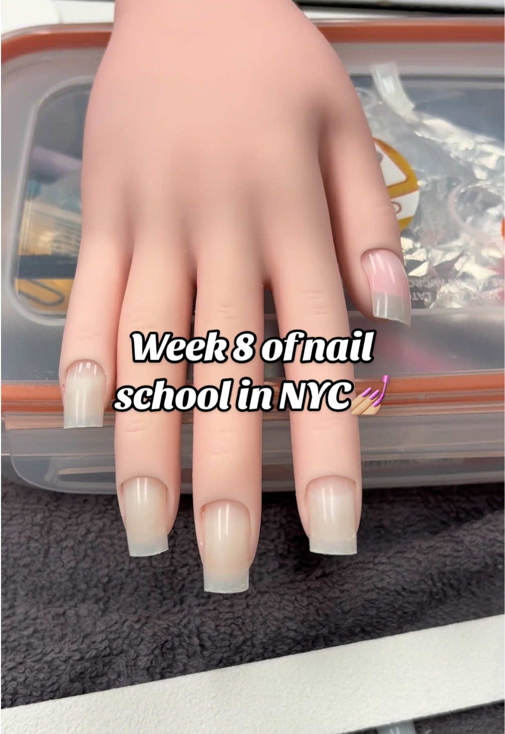 Week 8 of nail school in NYC! Today’s lesson: acrylic over the form😚 #fyp #nailtech #nailtiktok #nailtok #nailschool #nailjourney #americanbeautyinstitute #newyork #brooklynnailtech #beginnernailtech #acrylicnails #acrylicoverlay #fypシ #fy 