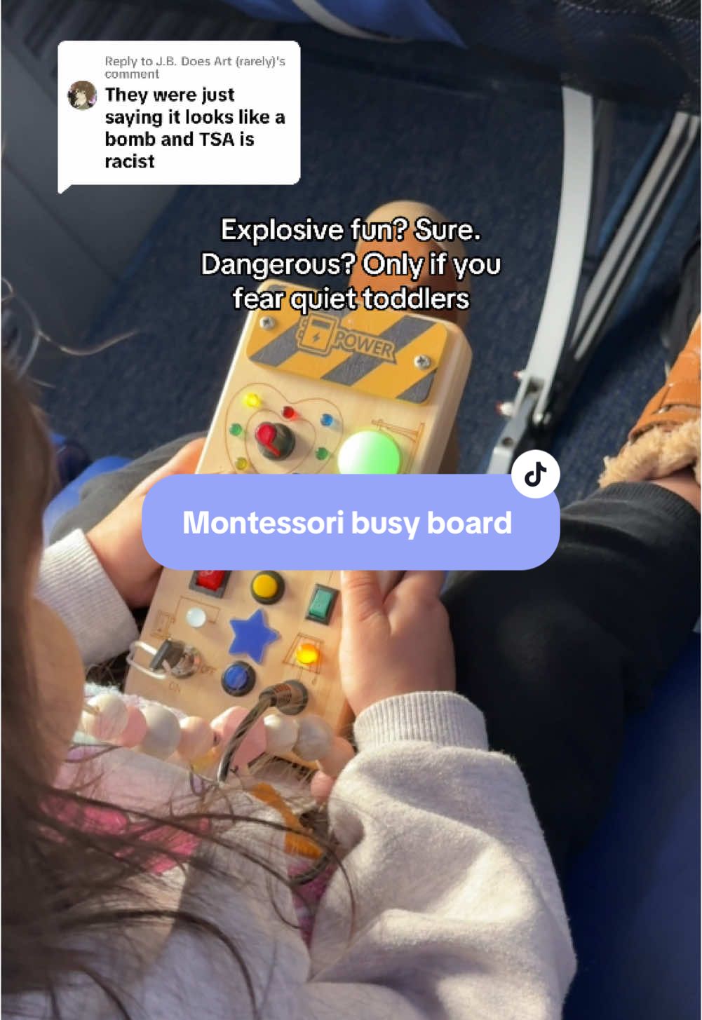Replying to @J.B. Does Art (rarely) it’s a Montessori toy… it’s designed to teach kids problem-solving—not cause them . . . . #busyboard #toddlertoys #montessoribusyboard #montessoritoys 