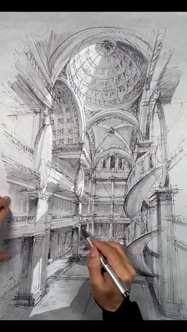 It has to be admitted that the efficiency of hand drawing is higher than that of computers!#Drawing #PenControl #HandDrawing #ArchitecturalHandDrawing 