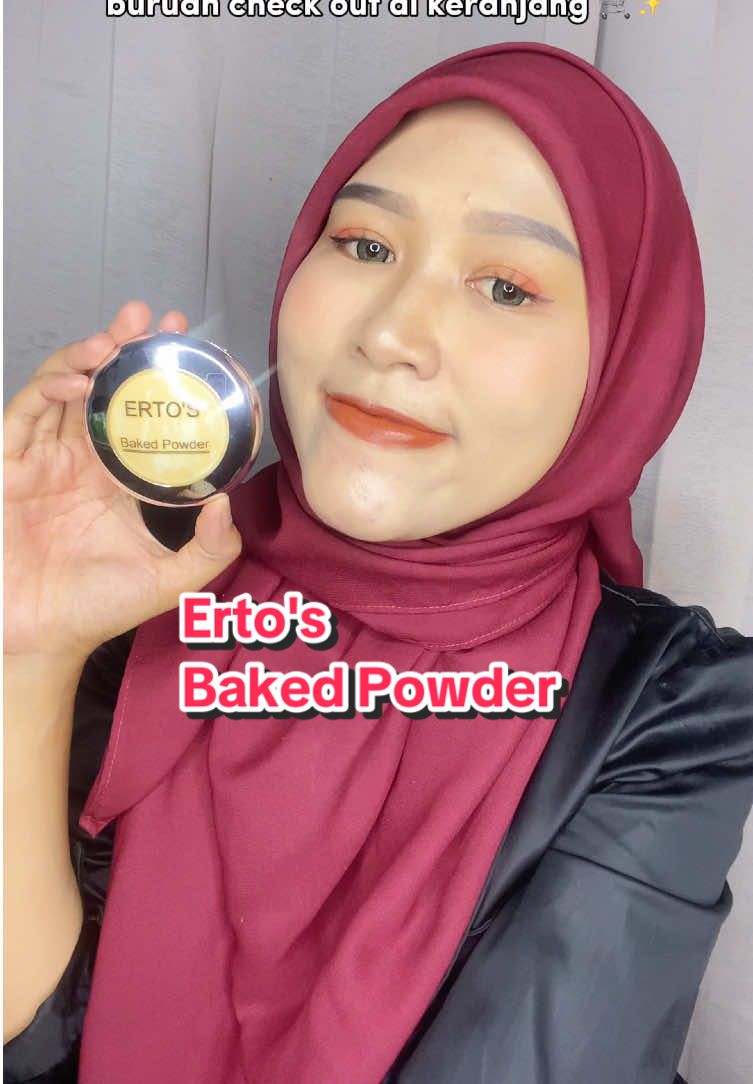 cuma pake bedak doang hasilnya glowing gini 😍 #ertos #ertosbakedpowder #wibgajian 