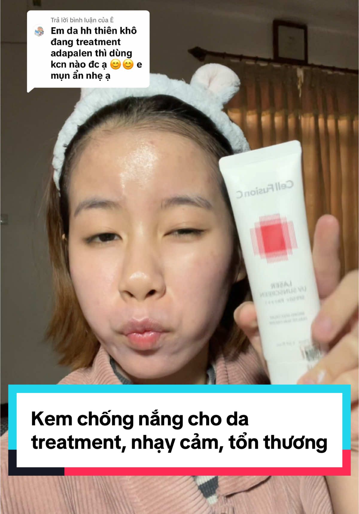 Trả lời @Ê Review nhanh kcn mới nhà Cell Fusion C:  ✅Mới bong mảng da do nghịch dại mà dùng em này vẫn êm.  ✅Trước treatment da đỏ bừng, bong li ti bôi lên cũng không rát ✅Da treatment nhạy cảm bôi em này ra đường chạy sự kiện mấy ngày liền. Đi về đến đêm không thấy xuống tone nhiều, mặt không bị tối sầm lại và da không thấy bị sạm đi theo mảng (do da t có mảng bị bong) #tenlazuly🍵 #fyp #goclamdep #reviewlamdep #cellfusionc #kemchongnang 